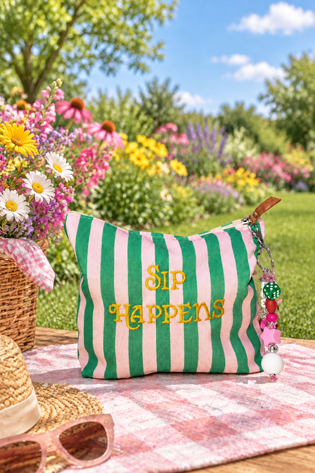 Striped Toiletry Pouch