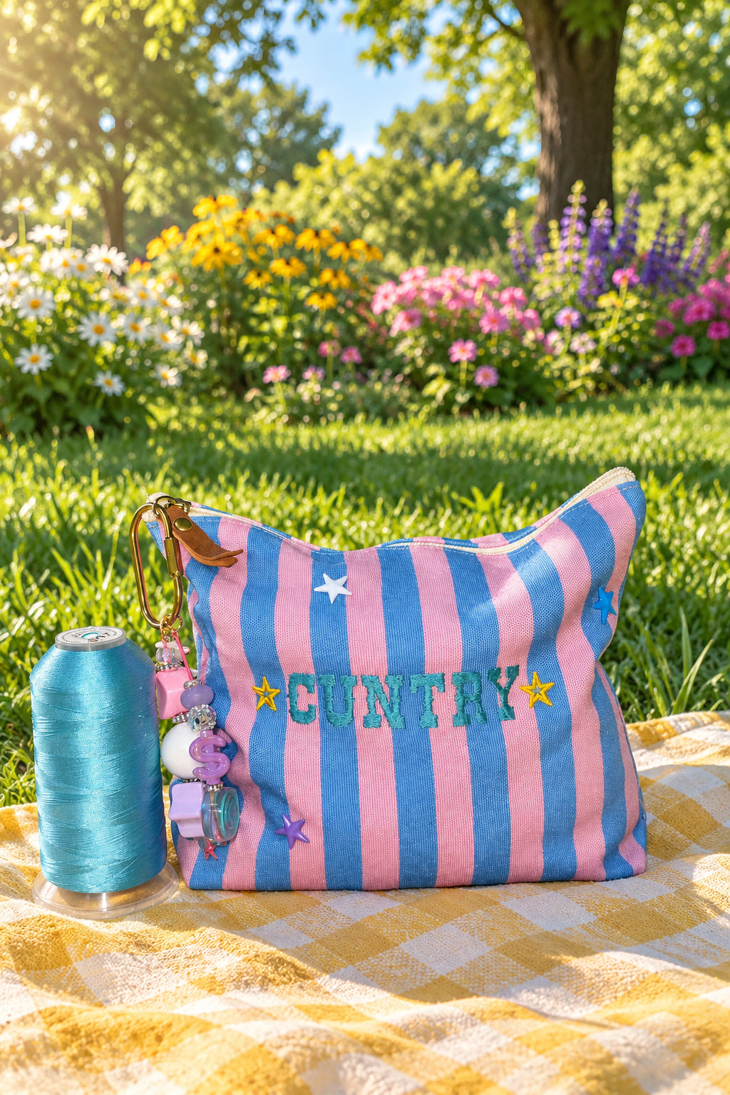 Striped Toiletry Pouch