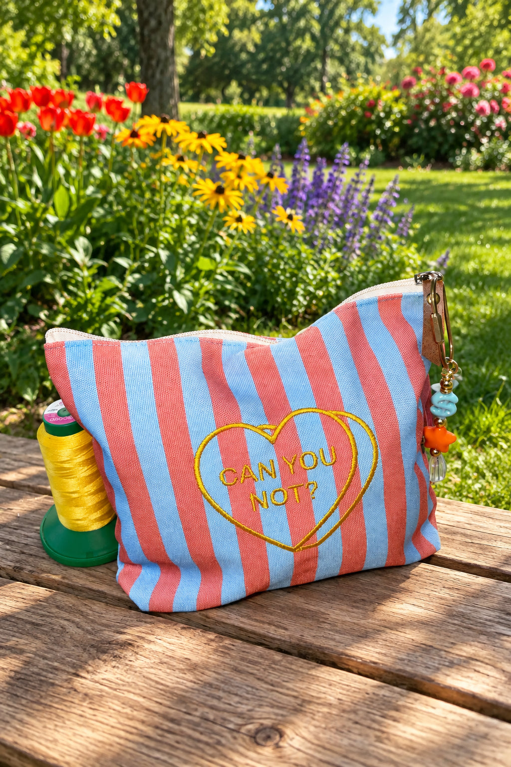 Striped Toiletry Pouch