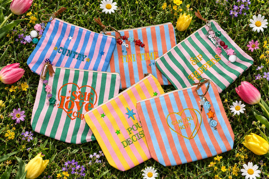 Striped Toiletry Pouch