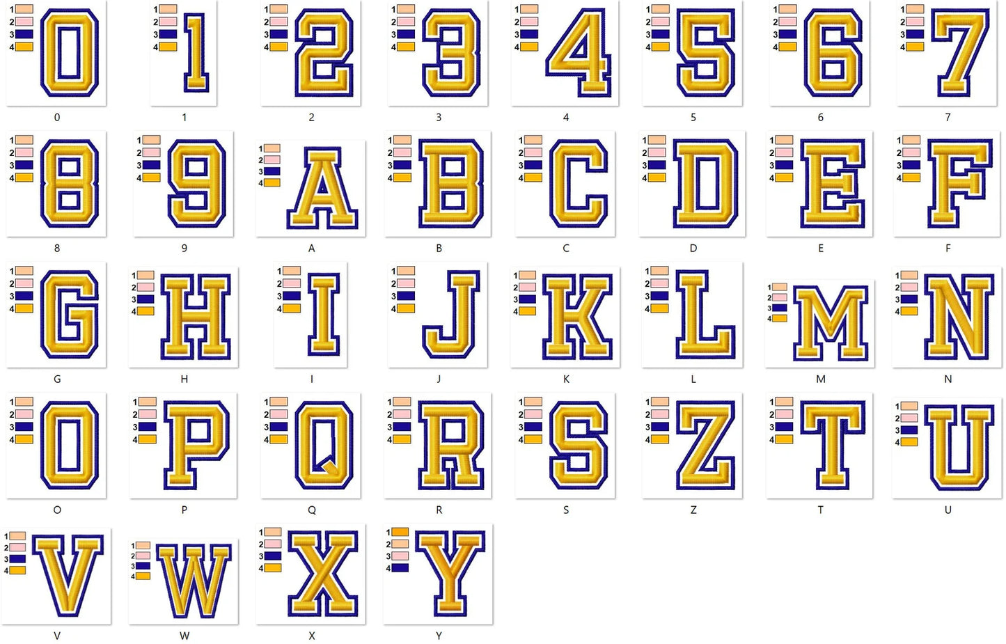 FONT - ATHLETIC BLOCK APPLIQUE FILL