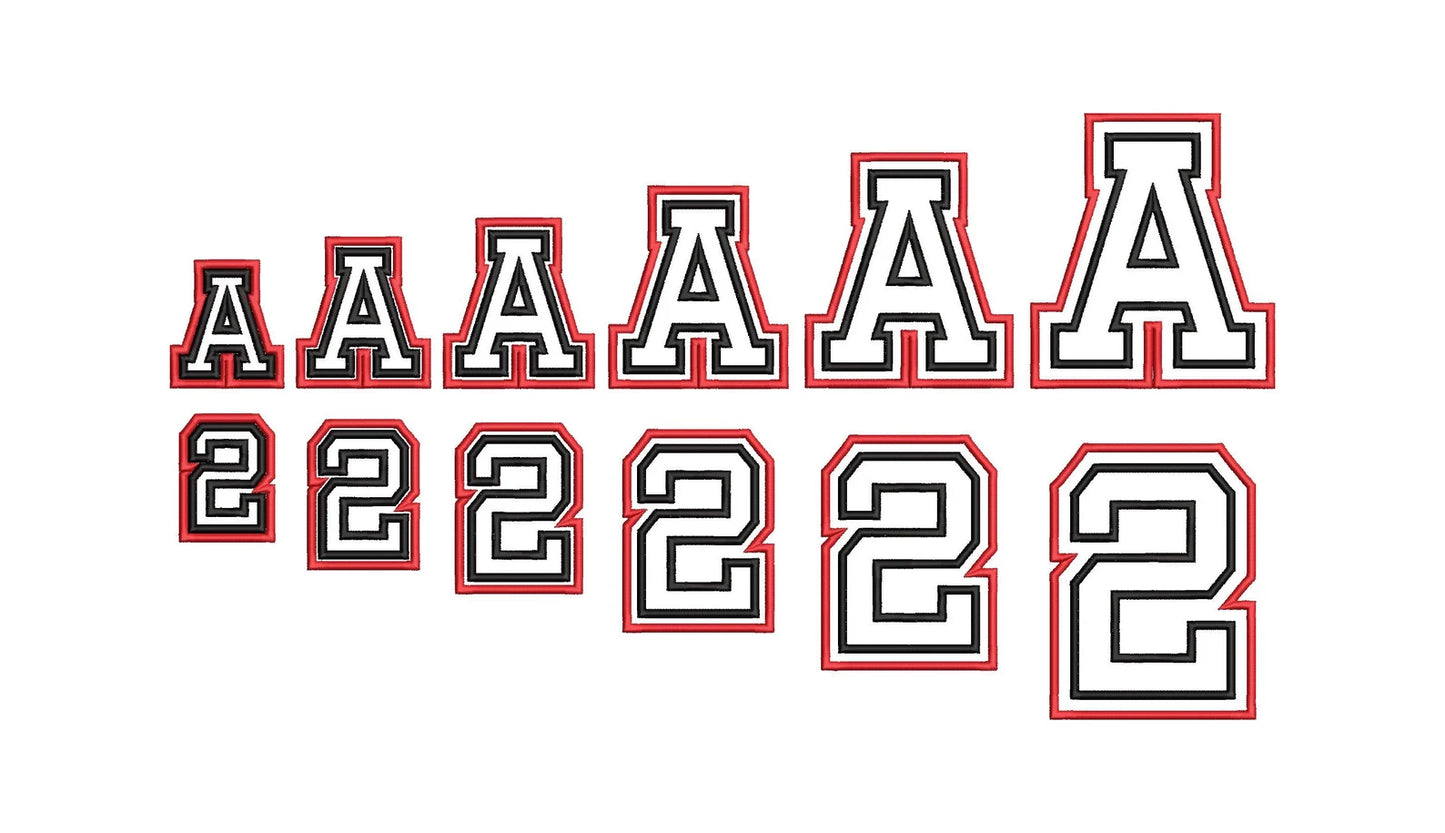 FONT - ATHLETIC BLOCK DOUBLE APPLIQUE