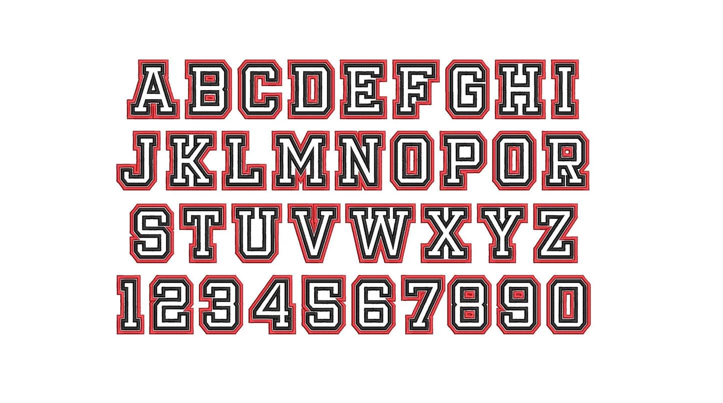 FONT - ATHLETIC BLOCK DOUBLE APPLIQUE