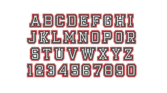 FONT - ATHLETIC BLOCK DOUBLE APPLIQUE